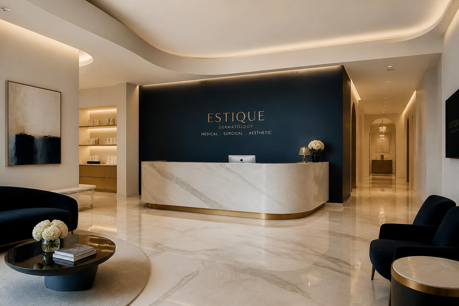 Recepción de clínica estética premium